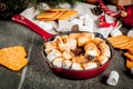 Indoor sÃ¢â¬â¢mores, baked sÃ¢â¬â¢mores dip Royalty Free Stock Photo